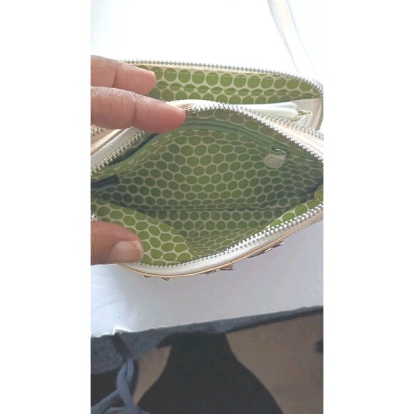 BRIGHTON Crossbody Leather Shoulder Bag Beige Fish Sea Coastal Mini Bag Vintage - Picture 5 of 10